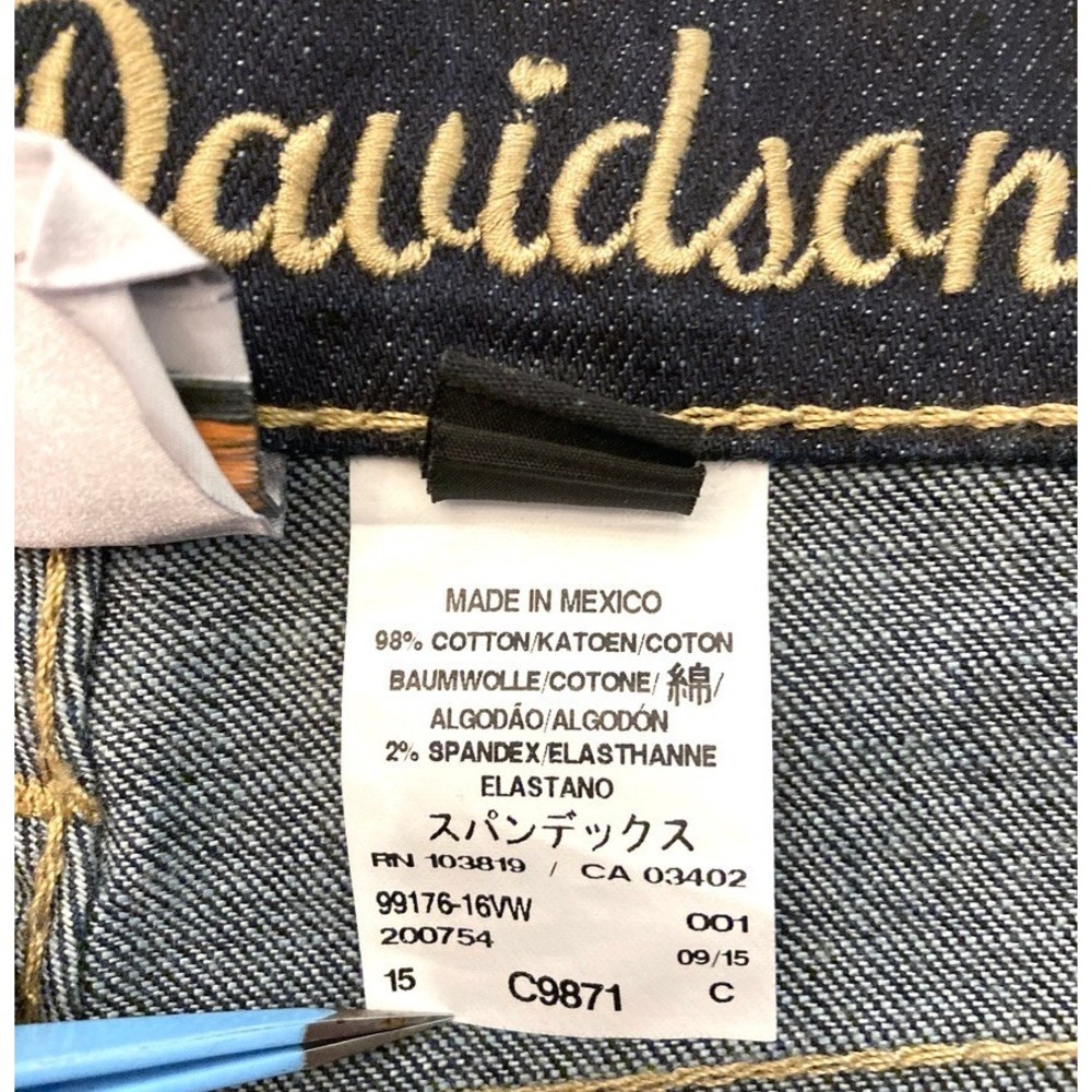 Harley Davidson Jeans Bootcut Mid-Rise Embellished Pocket Womens 14 Dk Wash NEW - Picture 6 of 16